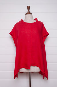 Banana Blue red linen tunic top.