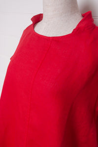 Banana Blue red linen tunic top.