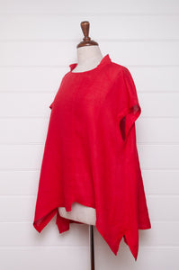 Banana Blue red linen tunic top.