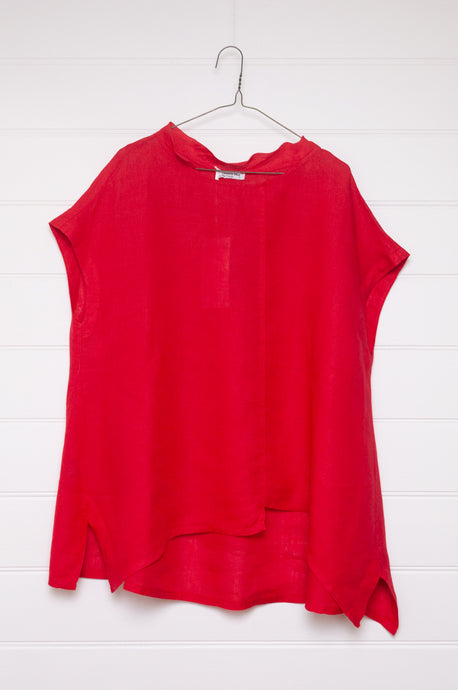 Banana Blue red linen tunic top.