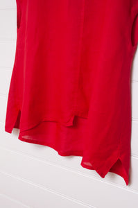 Banana Blue red linen tunic top.