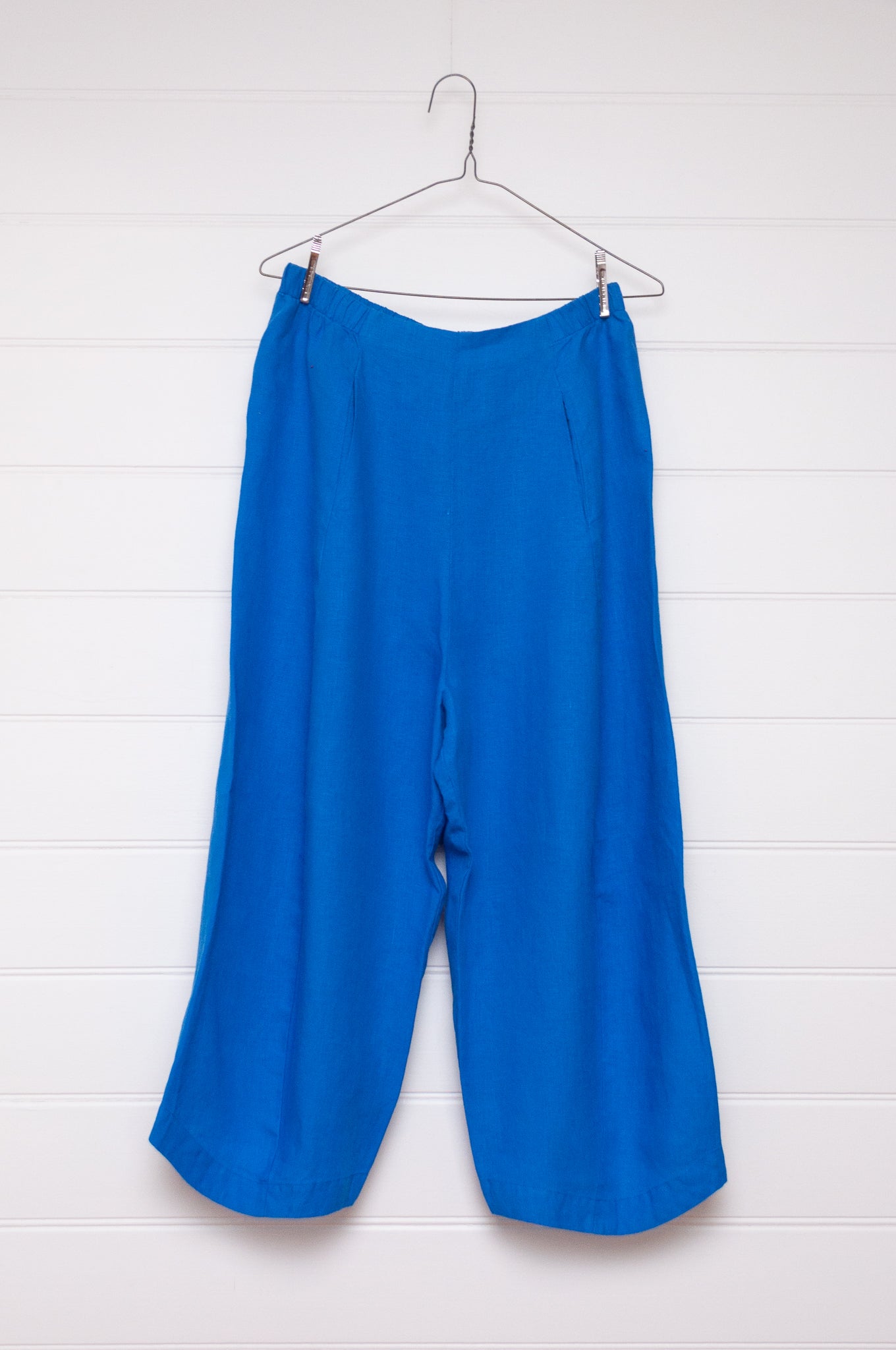 Banana Blue bright blue linen pants.