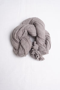 Lightweight linen gauze scarf in silver grey.