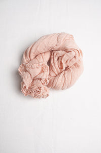 Rosa light pink linen gauze scarf.