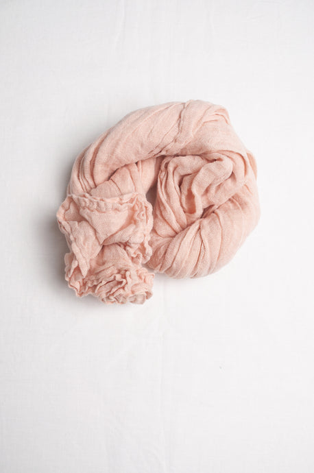 Rosa light pink linen gauze scarf.