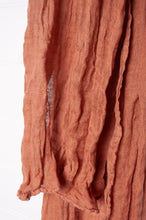 Load image into Gallery viewer, Linen gauze scarf in soft moccha brown.