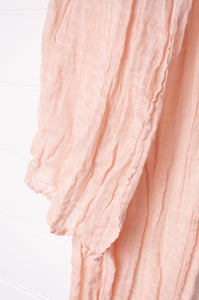 Rosa light pink linen gauze scarf.