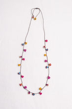 Load image into Gallery viewer, Hand made Moroccan button necklace rainbow colours.