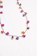 Load image into Gallery viewer, Hand made Moroccan button necklace rainbow colours.