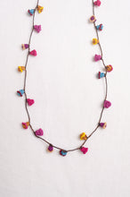 Load image into Gallery viewer, Hand made Moroccan button necklace rainbow colours.