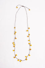 Load image into Gallery viewer, Hand made Moroccan button necklace yellow and mustard.