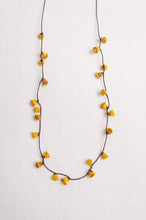 Load image into Gallery viewer, Hand made Moroccan button necklace yellow and mustard.