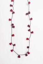 Load image into Gallery viewer, Hand made Moroccan button necklace rose red.