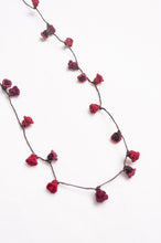 Load image into Gallery viewer, Hand made Moroccan button necklace rose red.