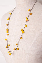 Load image into Gallery viewer, Hand made Moroccan button necklace yellow and mustard.