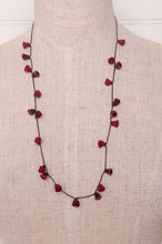 Load image into Gallery viewer, Hand made Moroccan button necklace rose red.