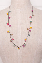 Load image into Gallery viewer, Hand made Moroccan button necklace spring pastel tones.