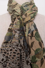 Load image into Gallery viewer, Letol organic cotton jacquard scarf in Patricia tilleul deep lime green.