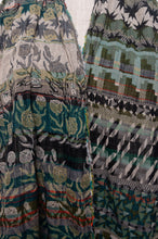 Load image into Gallery viewer, Letol organic cotton jacquard scarf in Ziggy colvert mallard duck teal green and brown.