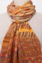 Load image into Gallery viewer, Letol organic cotton jacquard scarf Ziggy in deep honey yellow.