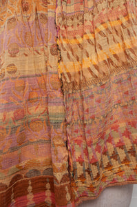 Letol organic cotton jacquard scarf Ziggy in deep honey yellow.