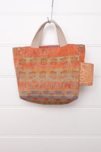 Load image into Gallery viewer, Letol mini tote bag in organic cotton made in France reversible, Ziggy pumpkin orange with co-ordinating print.