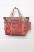 Load image into Gallery viewer, Letol mini tote bag in organic cotton made in France reversible, Ziggy pumpkin orange with co-ordinating print.