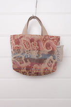 Load image into Gallery viewer, Letol mini tote bag in organic cotton made in France reversible, floral antique rose brown with co-ordinating Flavie print.