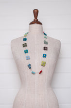 Load image into Gallery viewer, Sophie Digard classic cotton velvet four petal flower necklace in cheerful bright pastels.