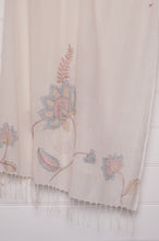 Load image into Gallery viewer, Hand embroidered hand loom cotton scarf.