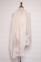 Load image into Gallery viewer, Hand embroidered hand loom cotton scarf.