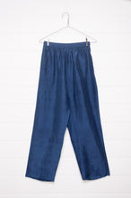 Load image into Gallery viewer, Handloom silk pyjama pants in midnight navy blue.