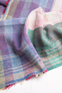 Vintage lohori stitch kantha quilt on multicoloured base.