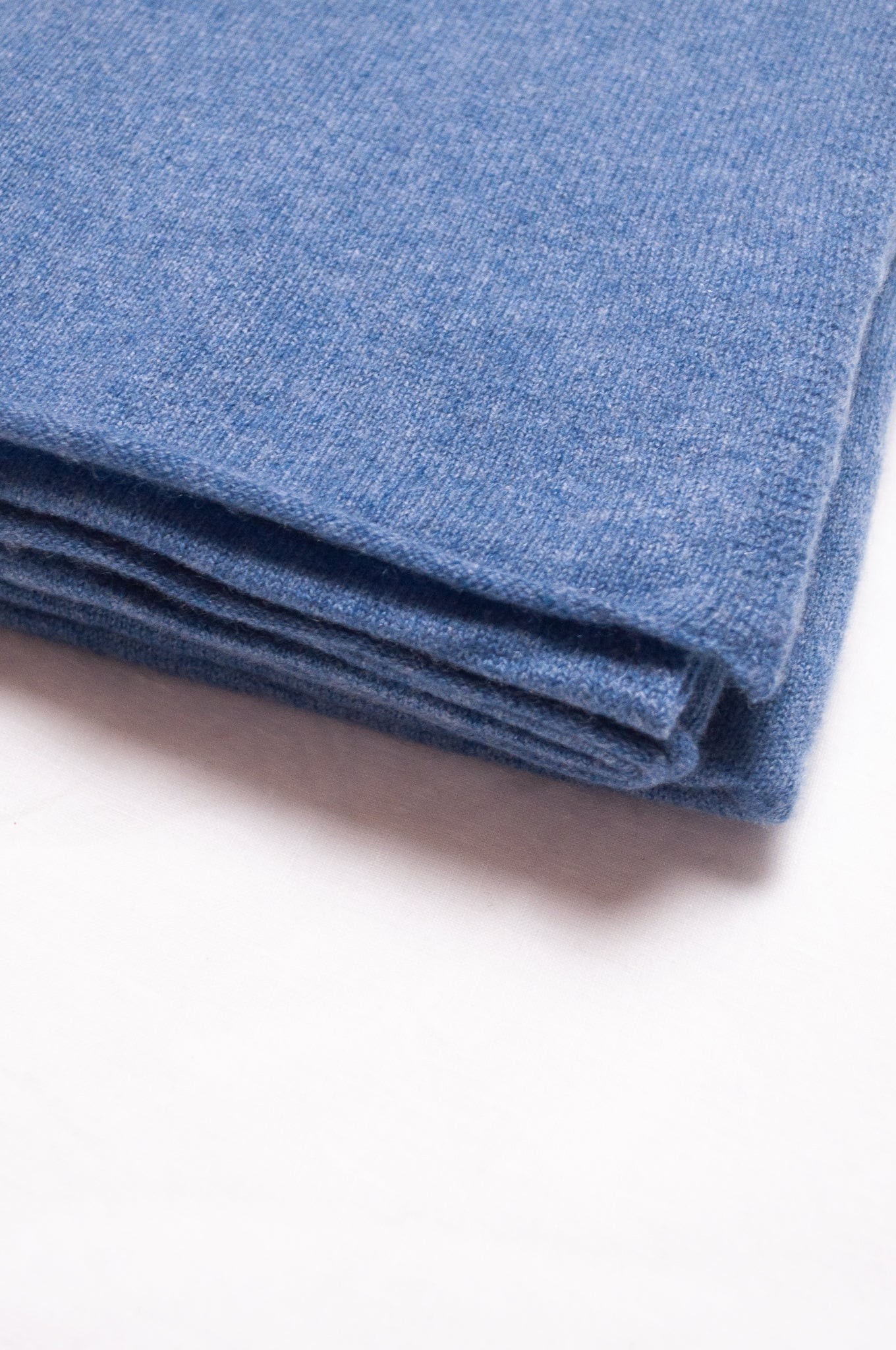 Juniper Hearth pure cashmere scarf in denim blue.