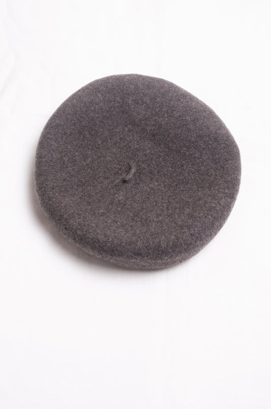 PCNQ made in Japan wool felt beret, Manoca in charcoal grey.