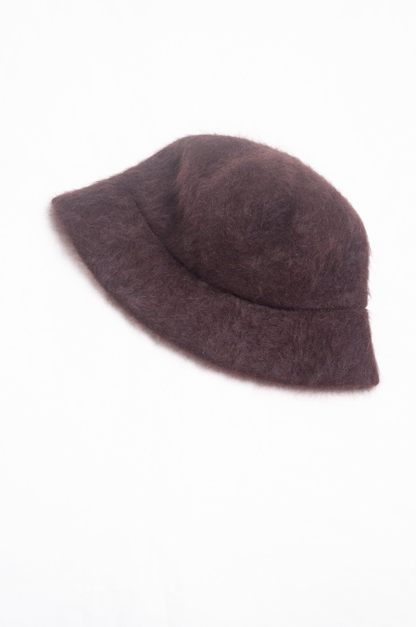 Parcnique PCNQ Angora felt cloche hat in brown.