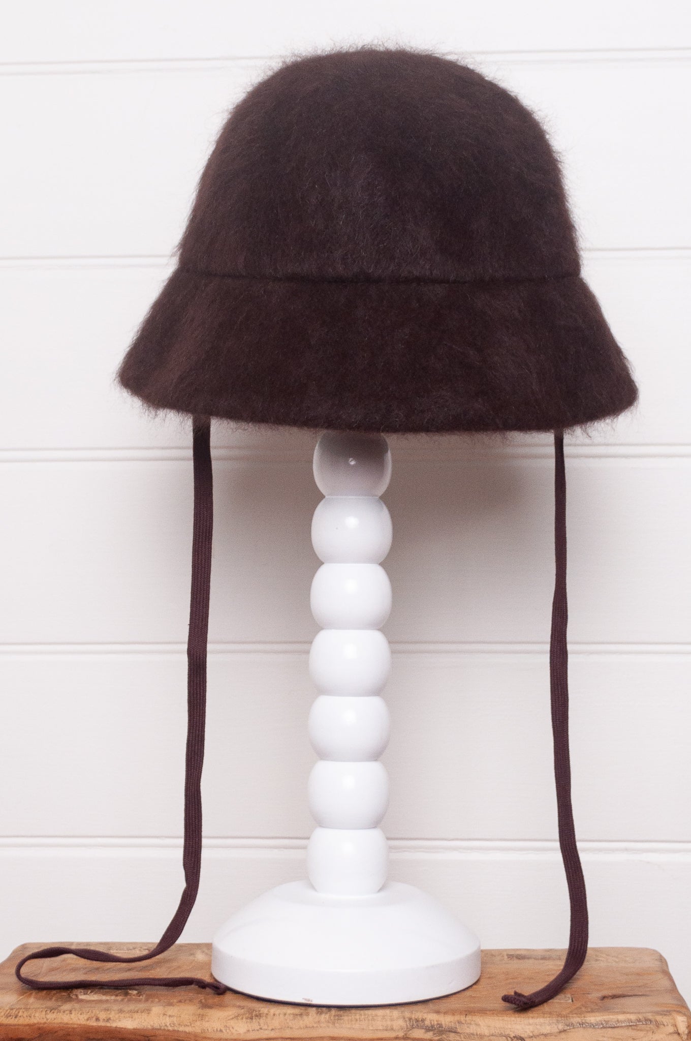 Parcnique PCNQ Angora felt cloche hat in brown.