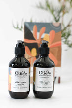 Load image into Gallery viewer, Olieve and Olive organic olive oil handwash and body cream limited edition artist twin gift set, wild lemon myrtle.