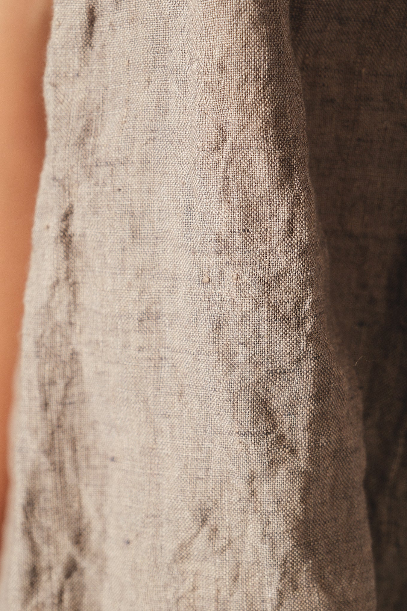 DVE Adya pintucked sleeveless linen top in ash beige linen.