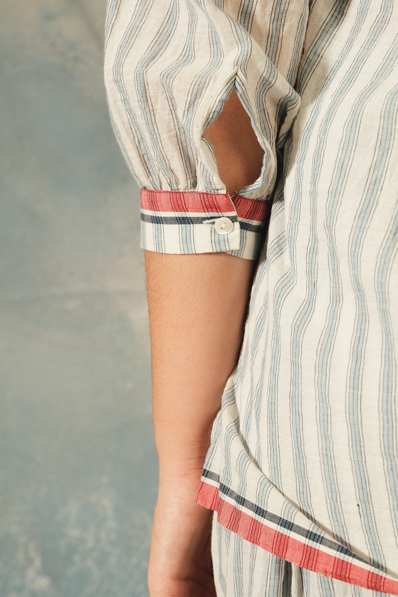 DVE handwoven cotton stripe Matta top.