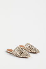 Load image into Gallery viewer, Elk Lyd woven leather mule in gold.