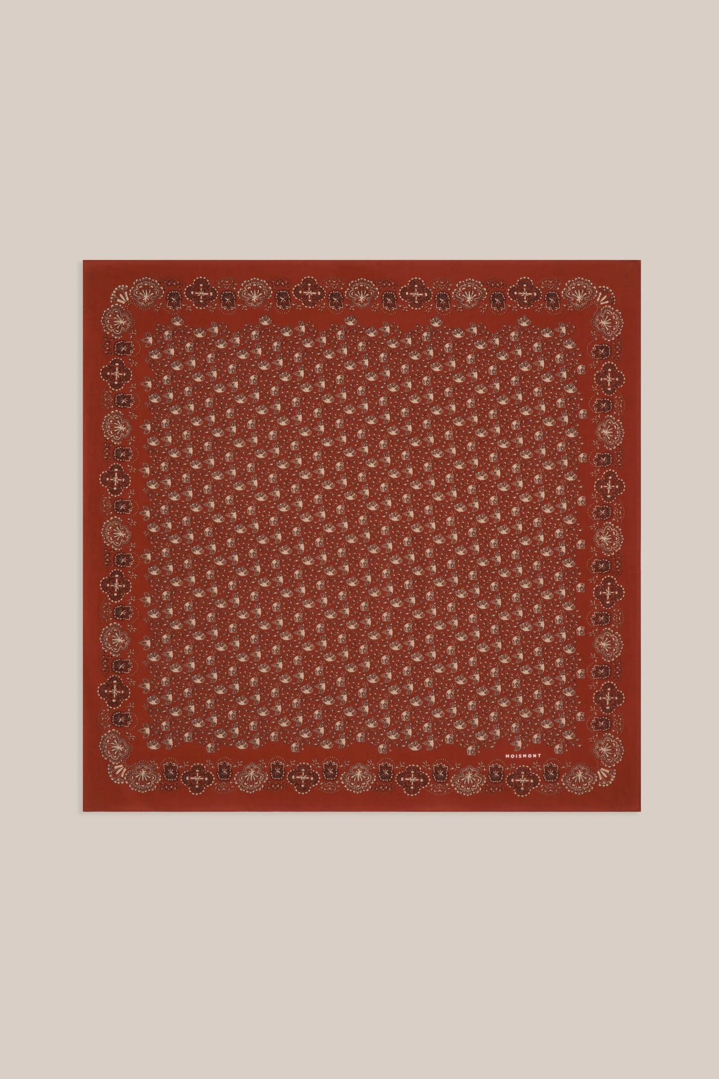 Moismont fine cotton paisley scarf Milan No 675 in Violin brown.