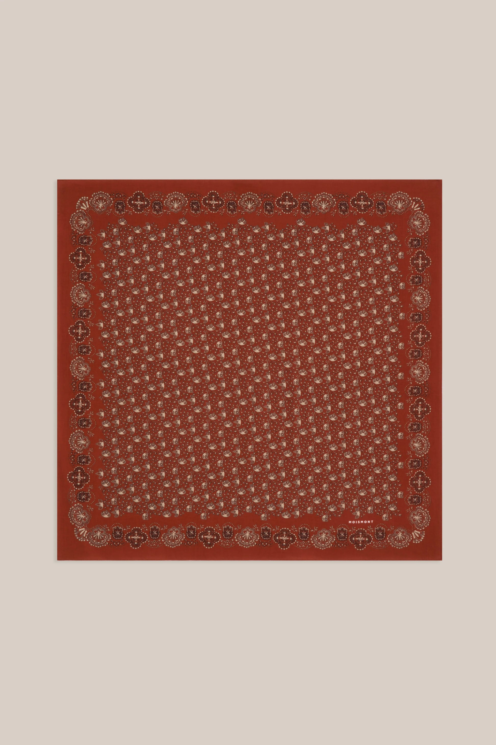 Moismont fine cotton paisley scarf Milan No 675 in Violin brown.