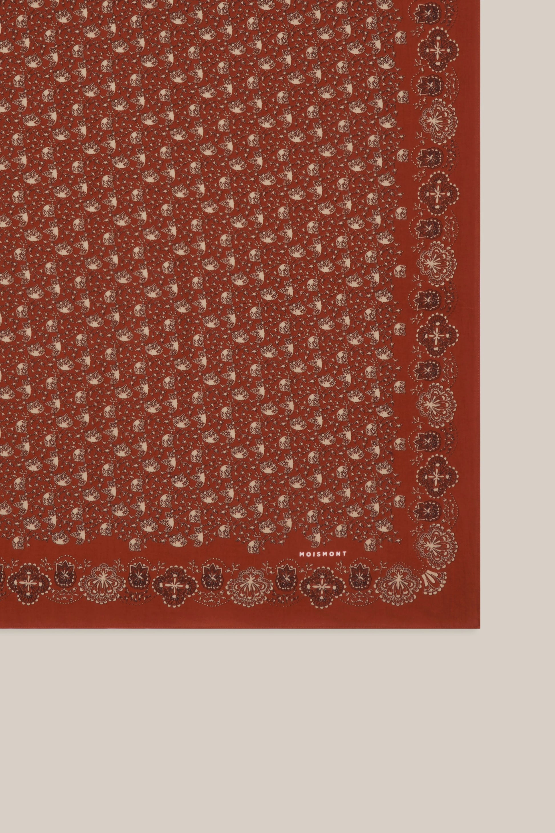 Moismont fine cotton paisley scarf Milan No 675 in Violin brown.