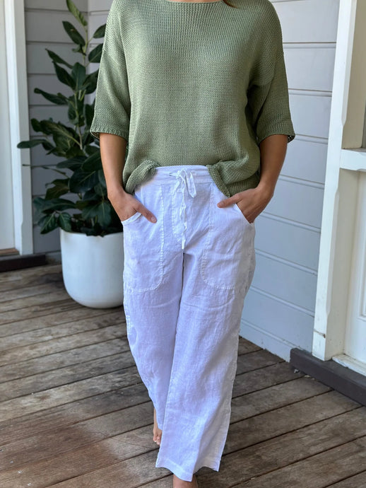 Frockk Fleur linen pants - white