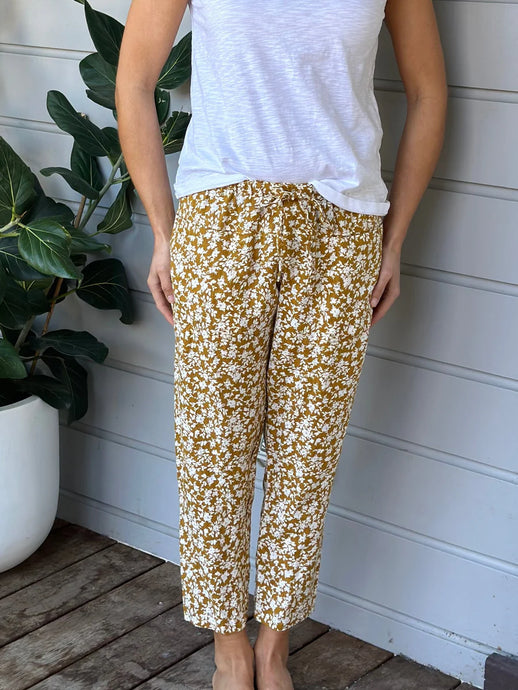 Frockk Jessie linen pants - turmeric floral