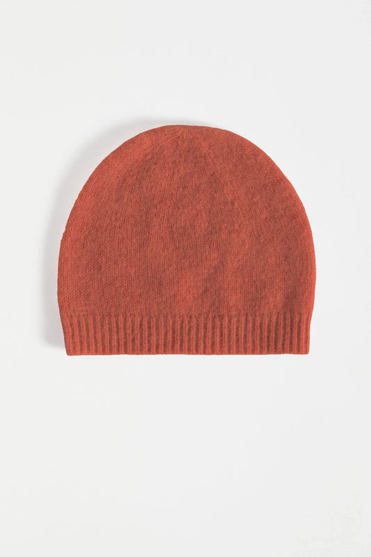 Elk the Label Agna beanie in sangria rust tan.