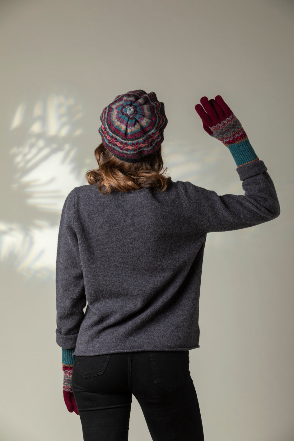 Eribe Alloa fairisle beret in Velvet.