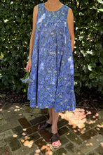 Load image into Gallery viewer, Juniper Hearth Tulsi dress in cornflower blue cotton blockprint.