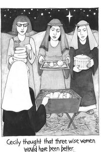 Cecily cotton tea towel three wise women.